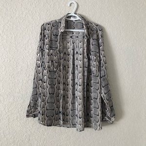 Portofino button down snakeskin print shirt